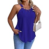 ZAFUL Plus Size Camisole Top for Women Summer Casual Ring Connected Sleeveless Tank Tops