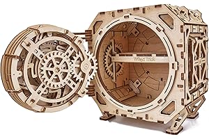 Wood Trick Safe Wooden Model Kit for Adults and Kids to Build - DIY Locker Puzzle Box with Combination - Mechanical - Store Your Precious Items - Heavy Duty Design - 3D Wooden Puzzle