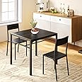Gizoon Dining Table Set for 2, 3 Piece Kitchen Table with 2 Chairs for Small Space, Apartment, Kitchen, Dining Room, Space-Saving