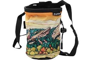 GNARLY DOOD Rock Climbing Chalk Bag | for Outdoor, Gym, & Bouldering | Adjustable Waist Belt, Durable Drawstring Closure, & Zippered Pocket