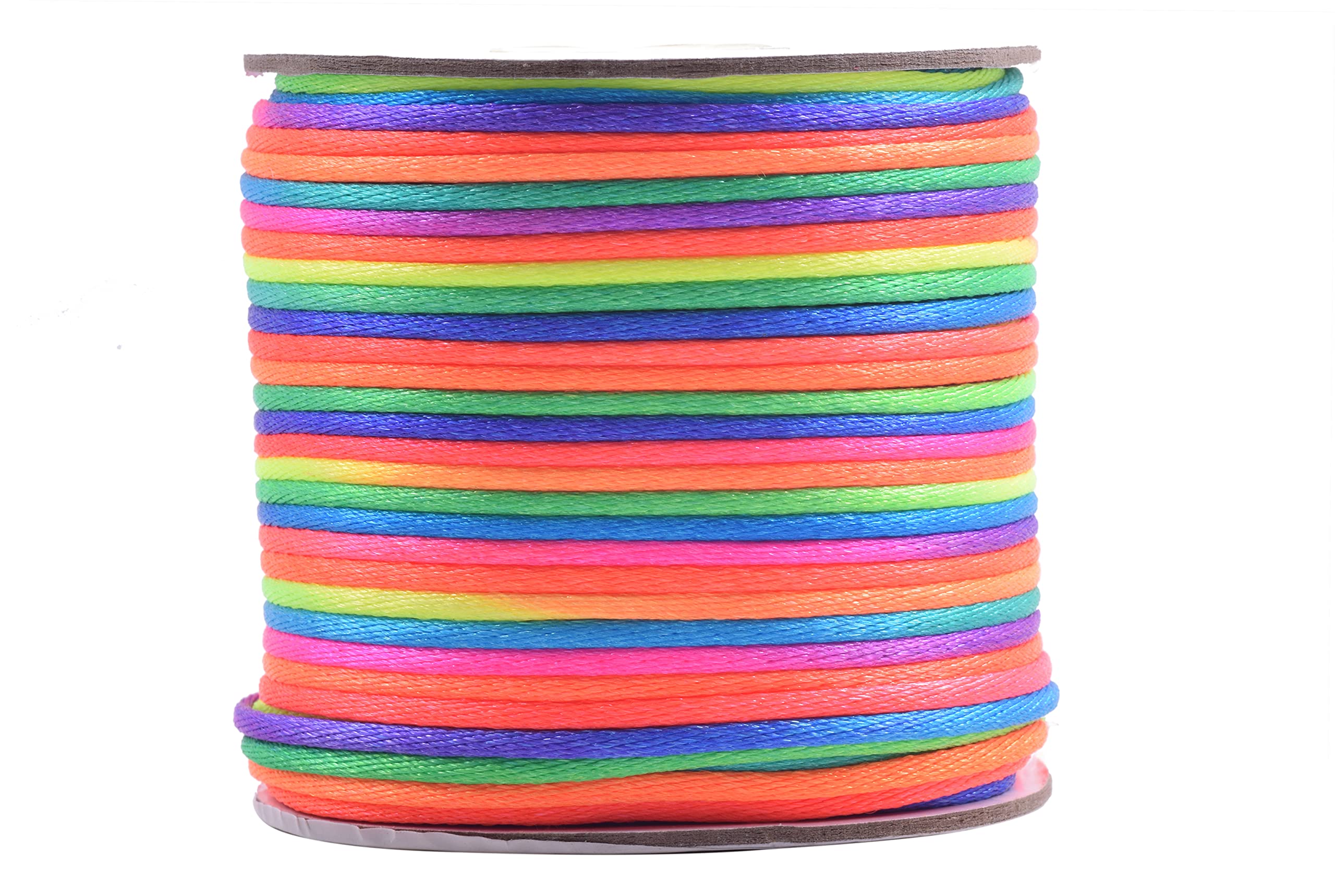 KONMAY 1 Roll 73 Meters 1.0mm Rainbow Nylon Rattail Satin Silk Trim Cord Beading String for Chinese Knotting, Kumihimo, Beading, Macramé, Jewelry Making — image 1