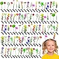 100 Pcs Bean Sprout Hair Clips,Plant Hairpins Funny Mixed Style Headwear Hair Accessories with Hot Glue Sticks for Women Kids Girls Crazy Hair Day School Home Party Decoration