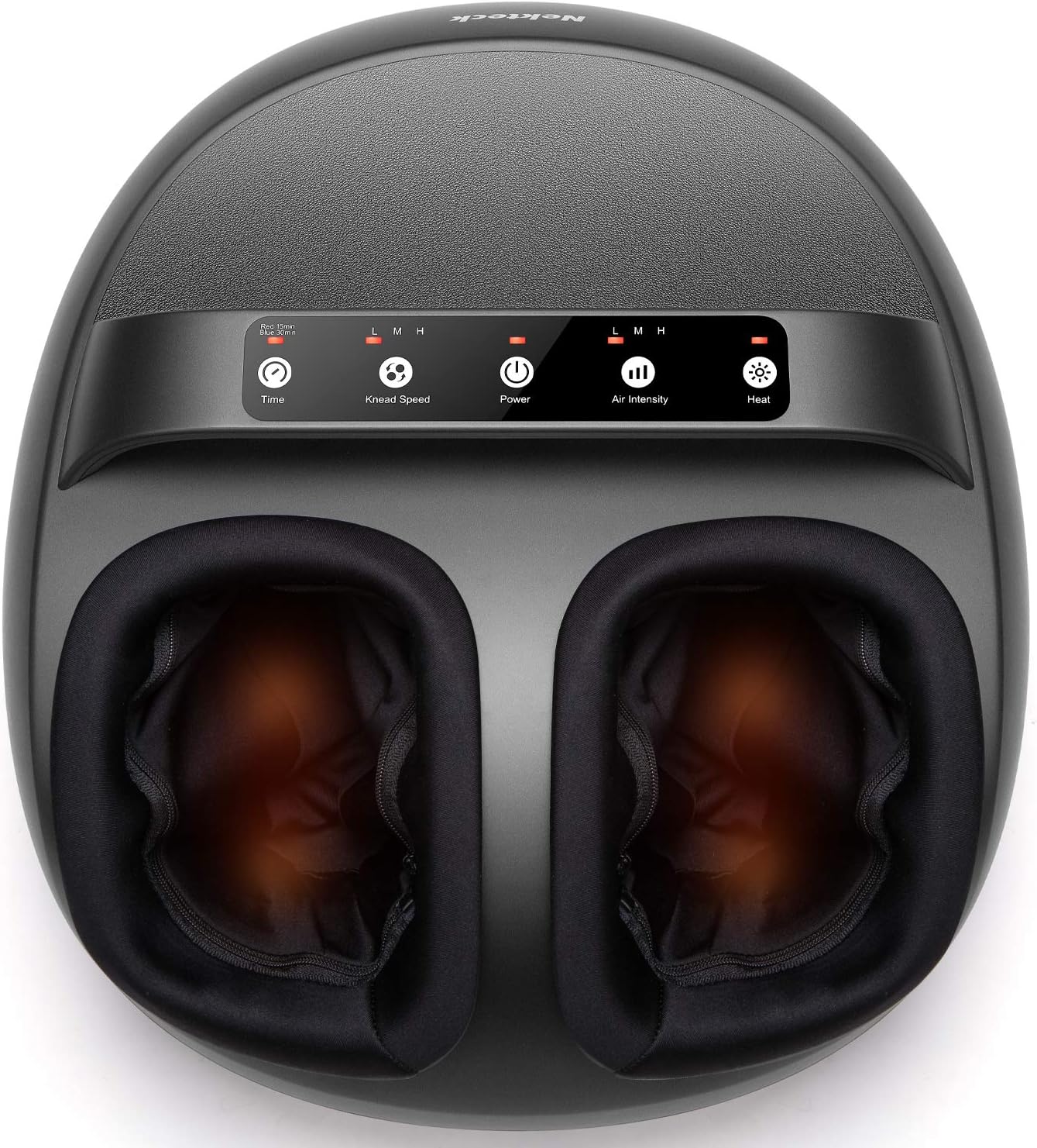 Nekteck Foot Massager Machine with Heat, Shiatsu Foot Massagers with Handle Design, 6 Mode with Kneading Rolling, Air Compression and Built-in Heat Function,Relax for Home or Office Use,Fit to Size 12: Health & Personal Care