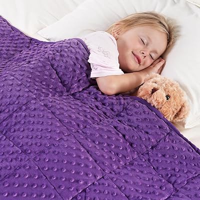Kivik Weighted Blanket 5 Pounds, Cooling Soft Minky Dotted Heavy Blankets Throw for Better Relaxing & Sleeping, Machine Washable, 36 x 48 Inches, Purple