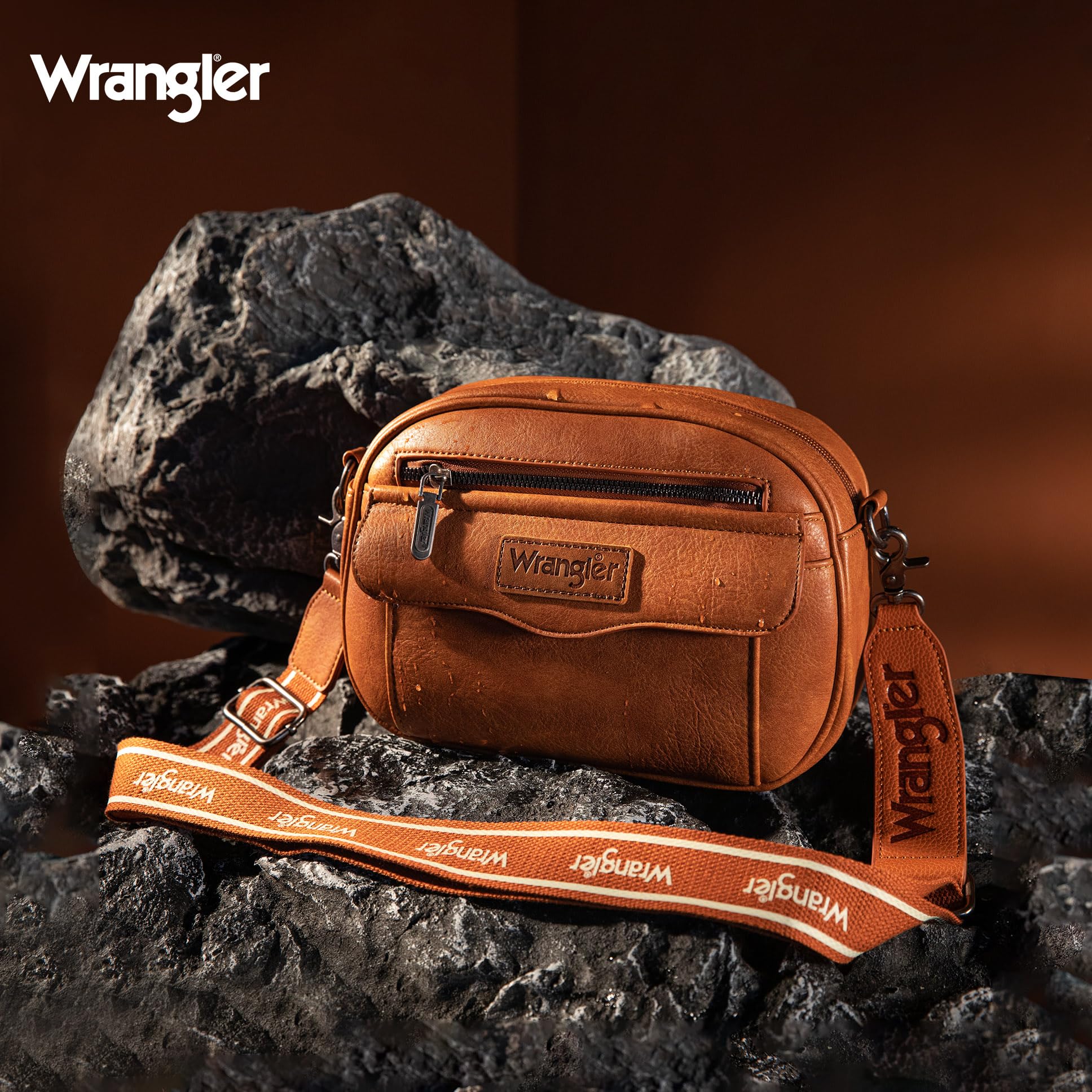 Wrangler Crossbody Purses for Women Trendy Camera Snapshot Bag with Wide Strap