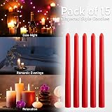DECO EXPRESS Candles Set 15 Red Dripless Tapered Metallic 8 Hr Burn Time view 6