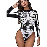 ST.Manrdy Women's Skeleton Costume Adult Women Halloween Bodysuit Up Party Role Playing Cosplay