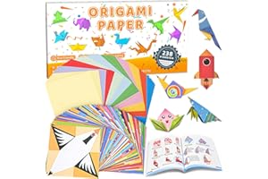 238 Sheets Origami Paper, origami kit for kids with 54 Patterns Art Projects Colored Blank Origami Papers Origami Instruction
