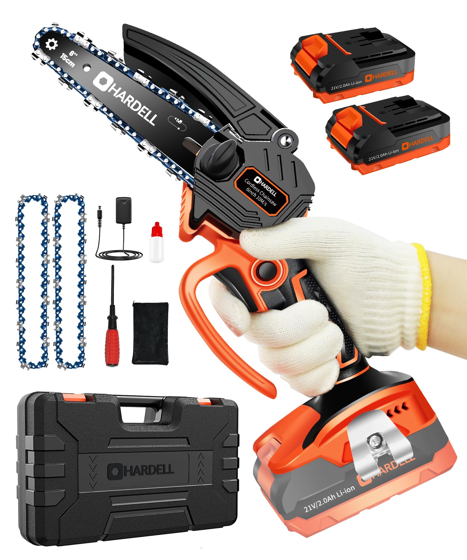 Mua HARDELL Mini Chainsaw Cordless, 6 Inch Handheld Electric Chainsaw ...