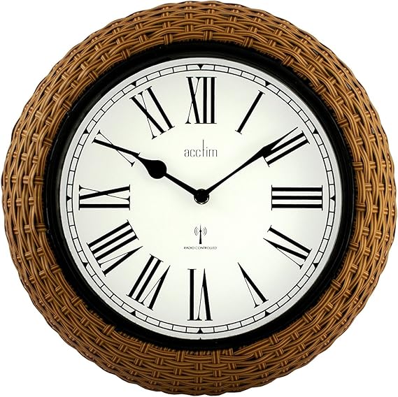 Amazon.com: Acctim 74521 Mead Wall Clock, Woven Rattan Effect: Home