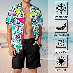 HUGLAZY 80s 90s Hawaiian Shirt for Men Vintage
