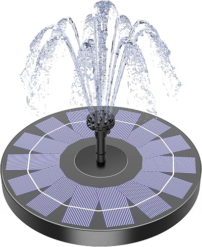 AISITIN Solar Fountain Pump 2.5W with 6 Nozzles for Bird Bath Garden Pond