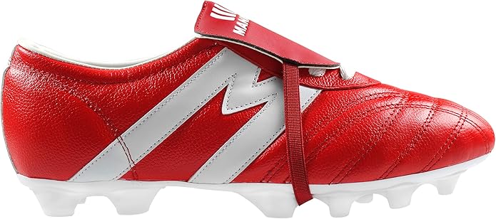 Amazon.com | Manriquez Soccer Cleats MID SX Red White Genuine Leather Adult | Soccer