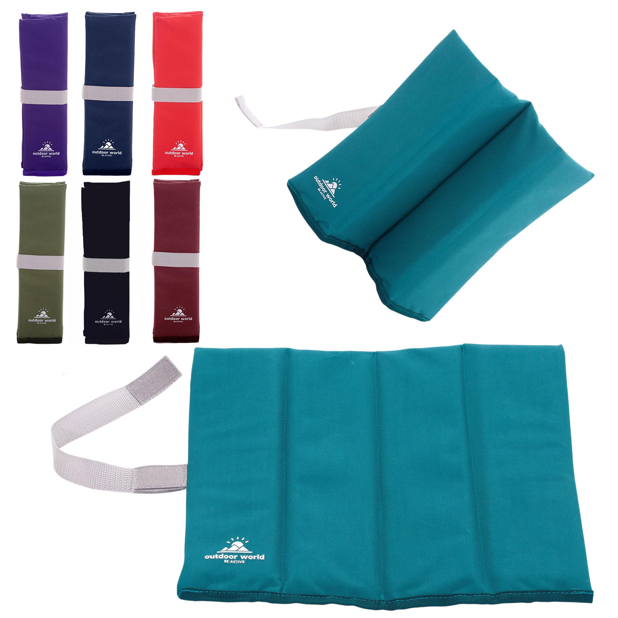 Outdoor World Folding Sit Mat – Lightweight Waterproof Foam Seat Pad for Camping, Hiking, Festivals & Picnics – Compact Foldable Cushion for Outdoor, Stadiums & Garden Use (Teal)
