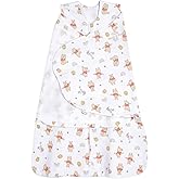 HALO Disney Baby 100% Cotton Sleepsack Swaddle, 3-Way Adjustable Wearable Blanket, TOG 1.5, Winnie Rainbows, Newborn, 0-3 Months