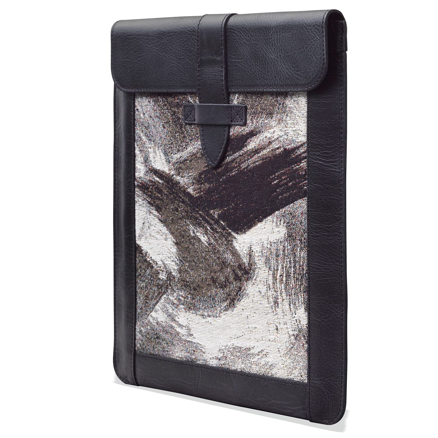 LONDO Genuine Leather Sleeve Bag for Ipad (Black, Small)