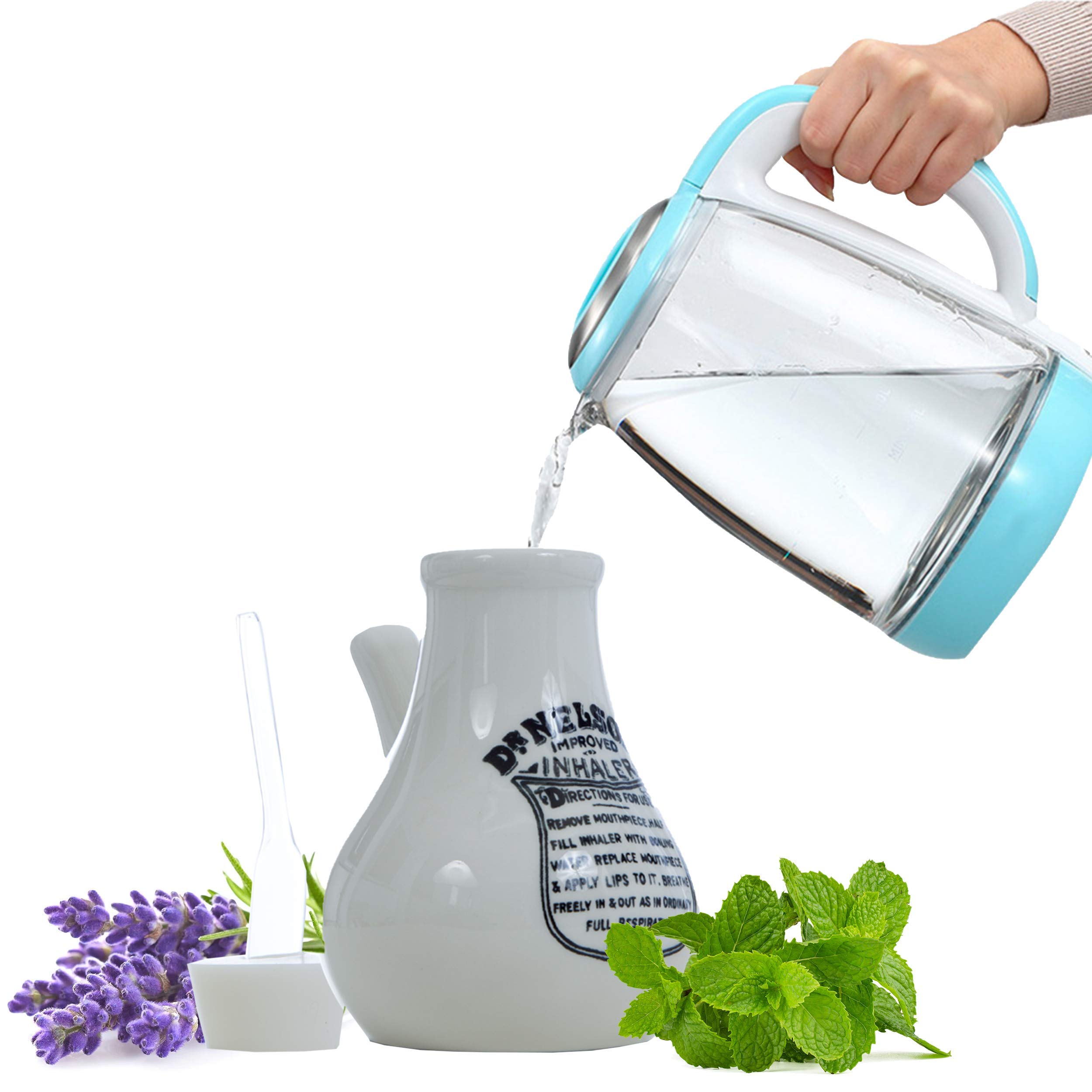 DR NELSON’s Steam Inhaler 500ML,AvonGreen Wellness Soother for Vocal Cords, Headaches Relief and a Nasal, Sinus Decongestant – Excellent for Treating Chest Infections and Pains, Flu, Colds and Coughs