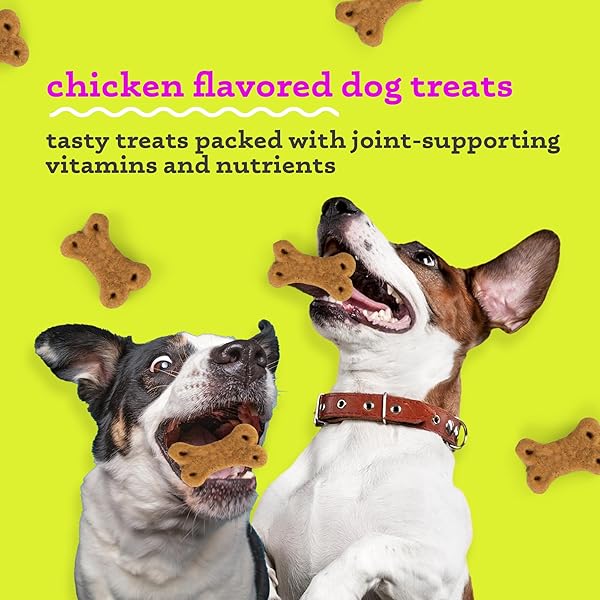 WAGS & WIGGLES SUPER HIPS FUNCTIONAL TREATS FOR DOGS, CHICKEN FLAVOR, 5.5 RESEALABLE BAG | HIP & JOINT SUPPORT DOG TREATS WITH GREEN LIPPED MUSSEL, FISH OIL, AND TURMERIC