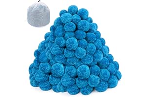 COITEK 5 lbs Pool Filter Balls, Reusable Pool Efficient Blue Sand Filter Balls Wash Bag, for Swimming Pool Aquarium Tank Above Ground Pool (Blue) (5, Pounds) (Blue)