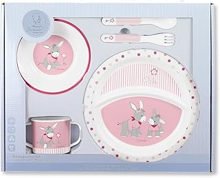 Sterntaler Geschirr-Set Emmi Girl, Teller, Schale, Löffel, Gabel, Tasse, Alter: Für Babys ab 6 Monaten, Rosa