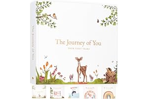 KIDS N' ALL Woodland Baby Journal – Capture Firsts from Pre-Birth to Age 5 – Gender-Neutral Memory Album and Gift for New or Expecting Parents