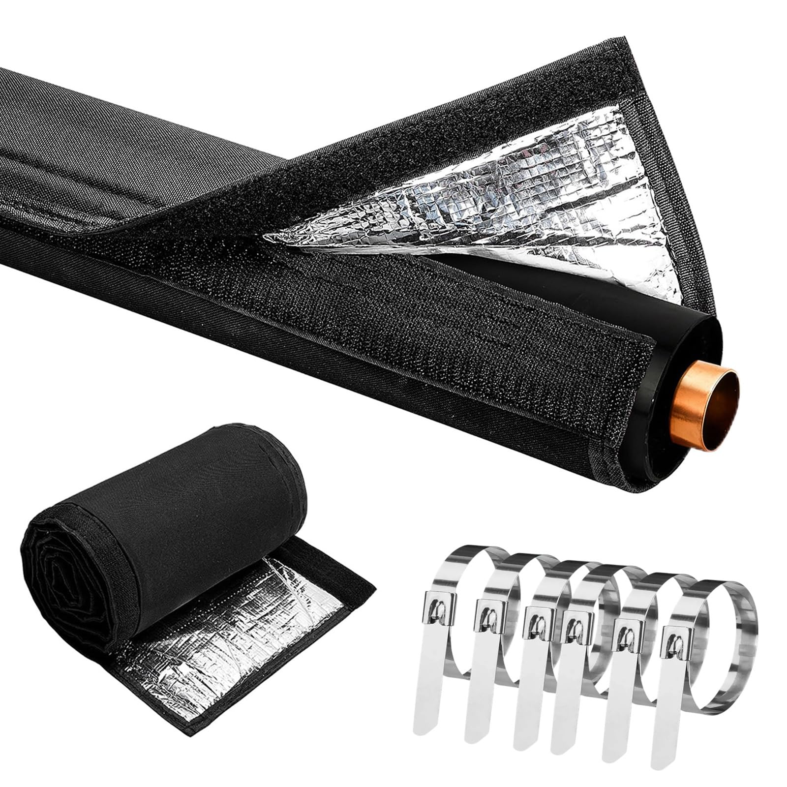 Photo 1 of (1 Pack) 3-Layer AC Line Insulation Cover, 72x10.2in Freeze Proof Canvas HVAC Copper Pipe Insulation for Outdoor, 900D Thicken Tube Wrap for Mini Split, Heat Pump Pipe - Prevents Condensation