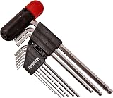 Amtech 9pc Extra Long Ball End Hex Key Set Chrome Vanadium T-Handle Storage view 1
