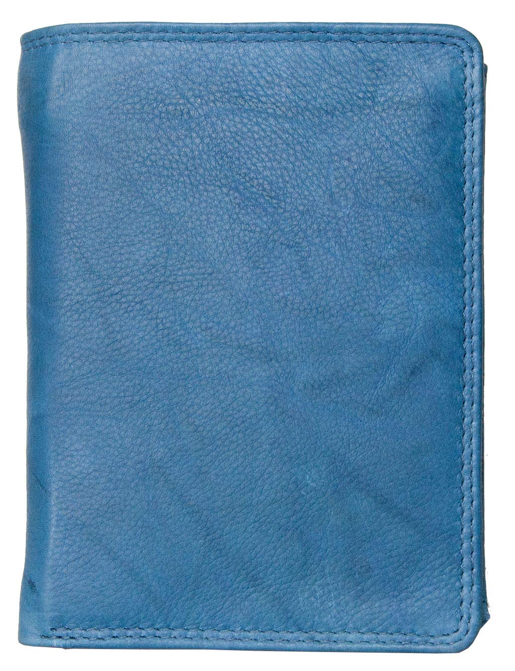 Blue Soft Genuine Leather Wallet with RFID (Data Protection)