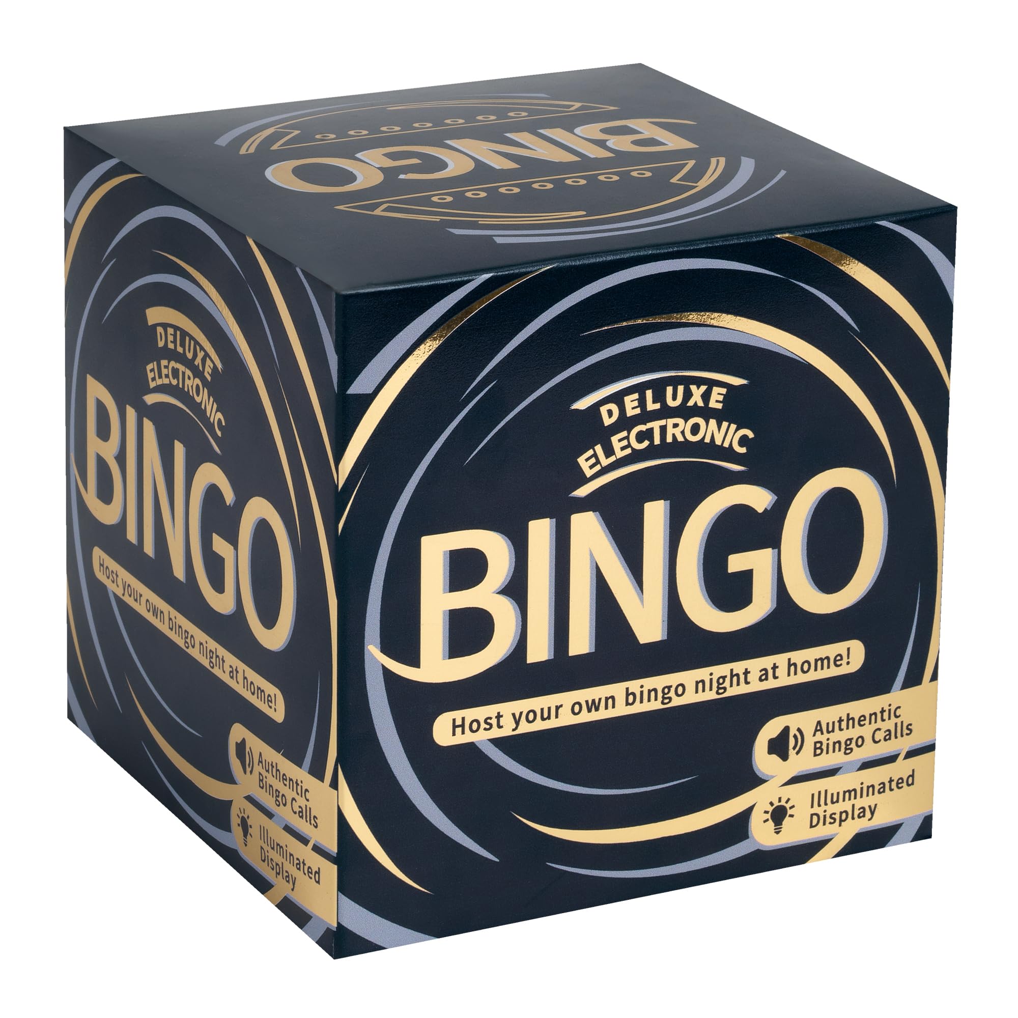 Ideal Deluxe Electronic Bingo Game | Host Bingo Night at Home | 4 Game Options | Includes Electronic Caller With Illuminated Screen & Catchphrases | Play With Friends & Family | 3+ Players | Age 4+