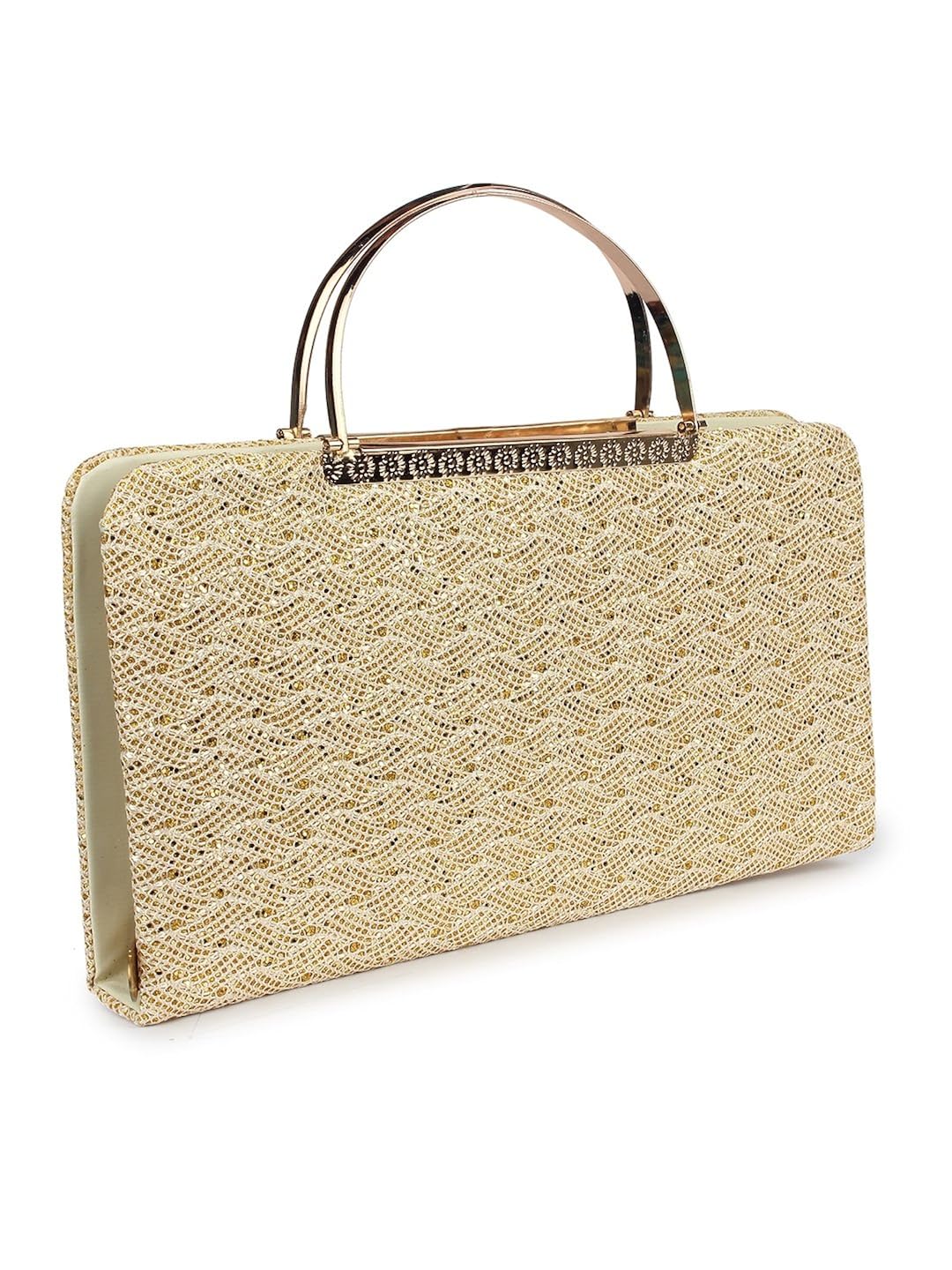 do bhai stylish classic clutches for women (light golden)