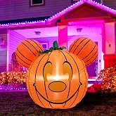 Mouse Theme Inflatable Pumpkin Cute Halloween Blow Up Yard Decorations for Party Garden Lawn Decor