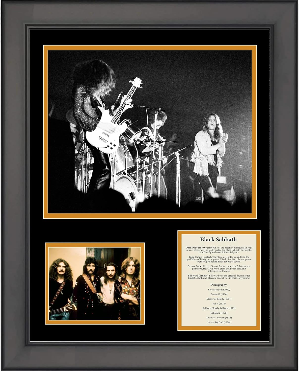 Photographs - Framed Black Sabbath Band Members & Discography 12