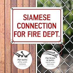 Siamese Connection for Fire Dept. Sign, 10x7