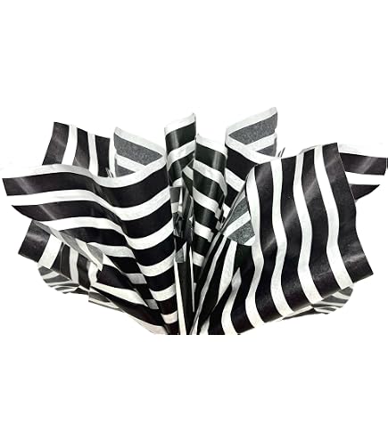 Whaline 120Pcs Black White Tissue Paper Checkered Star Stripes Polka Dots Pattern Wrapping Paper Minimalist DIY Art Craft Paper For Home Wedding Baby Shower Birthday Party Gift Wrap, 14 X 20