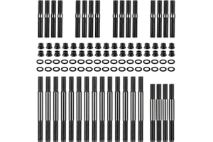 ISINFLASH 12-Point Cylinder Gasket Head Stud Bolt Set Compatible with Chevy Small Block SBC 350 265 267 283 302 305 307 327 383 400 Engines Replace 134-4001 279.1001