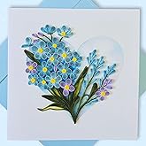 SaigonWillingCraft Quilling Cards, handmade card, quilling birthday cards for women or all occasions: Mother's day, Greeting card, Birthday... blue heart