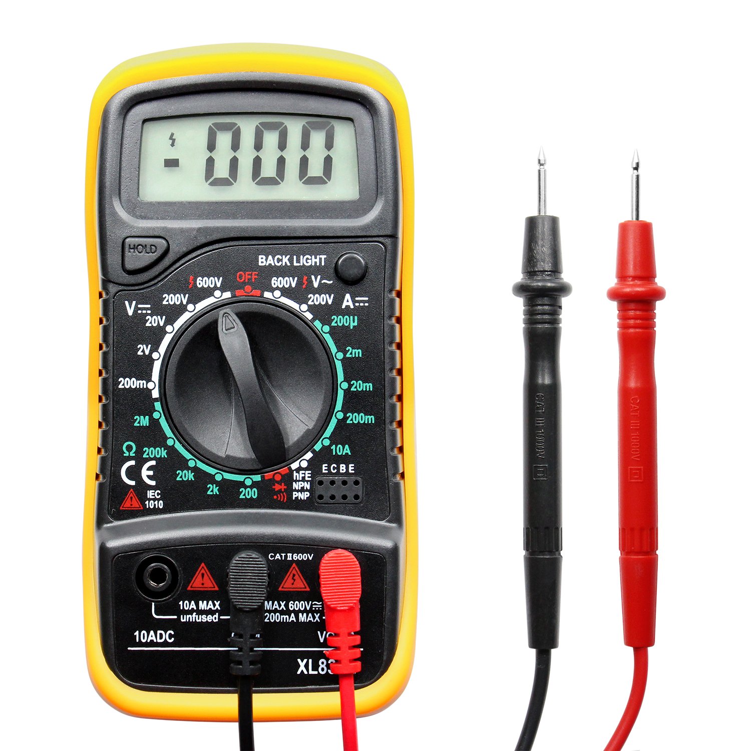 Amazon POWSEED デジタル マルチメーター トランジスタテスタ 電圧 電流 抵抗 導通測定 半導体 ダイオード テスター 診断