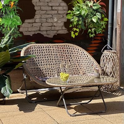 Dawsons Living Faux Rattan Bistro Set Choice of Colours Natural Clay