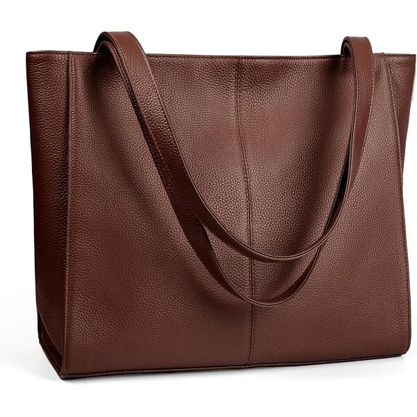 Vista Zone Leather Tote Bag For Women - Big, Stylish & Super Practical Shoulder Bag With Long Strap (Brown, Black, Dark Blue)