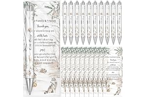 Tenceur 50 Set Winter Woodland It's a Boy Baby Shower Favors Baby Shower Pen Sets Greenery Forest Gender Reveal Gifts Include