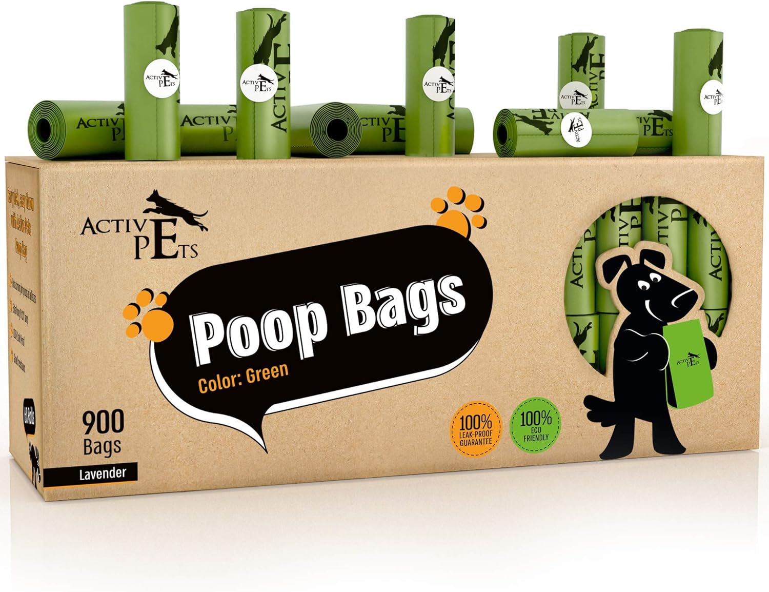 Active Pets Dog Poop Bag, Extra Thick Dog Waste Bags, Leak-Proof Dog Bags For Poop, Easy-Tear Dog Poop Bags, Strong Doggy Poop Bags, Lavender-Scented Dog Waste Bags Eco-Friendly Doggie Bags For Poop: Home Improvement