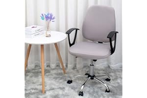 Jinzio Computer Office Chair Cover - Split Protective & Stretchable Cloth Polyester Universal Desk Task Chair Chair Covers Stretch Rotating Chair Slipcover (Light Grey2)