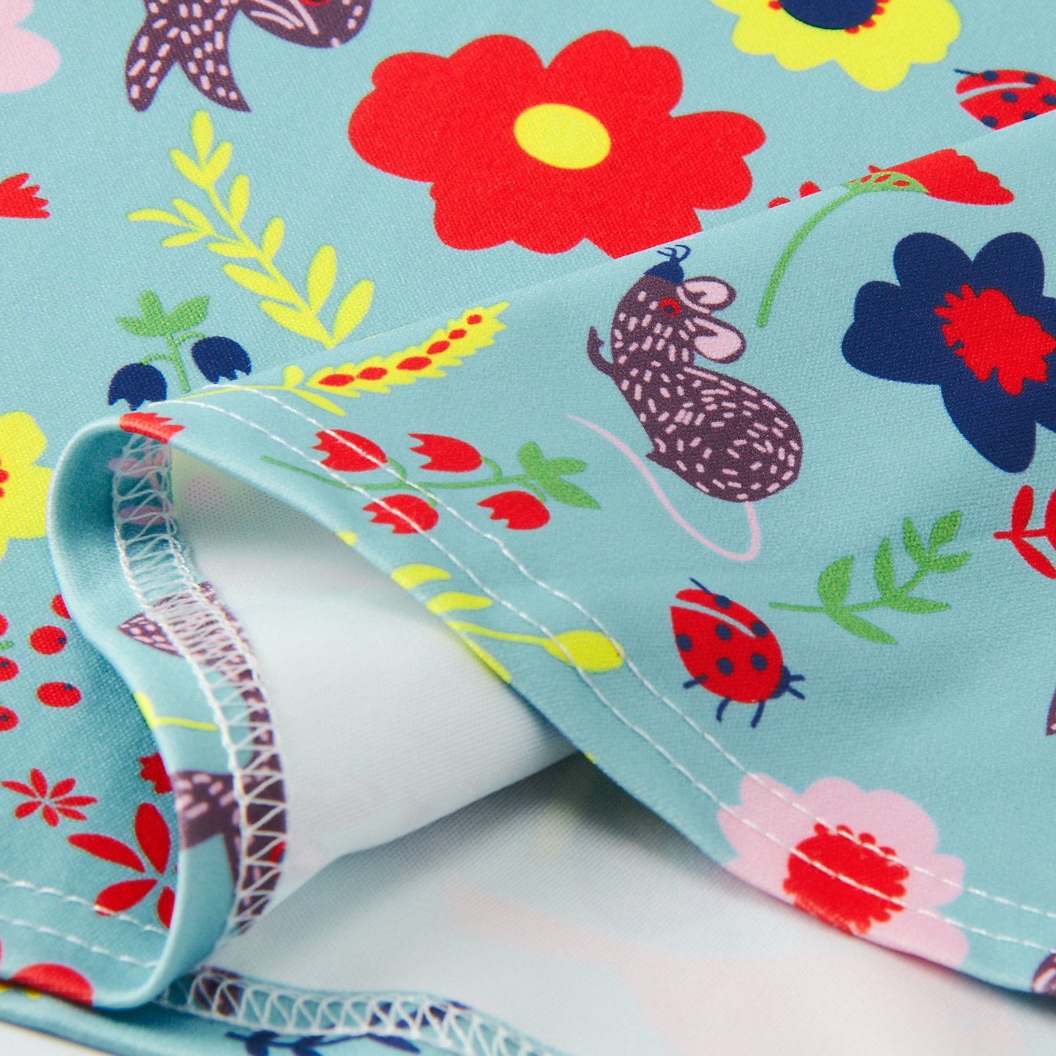 Leapparel 6-7 Years Old Childrens Vogue Sleeveless Skirt Colorful Flowers Printings Loose Elastic Cloths 6-7T Size M