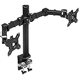 Amazon Basics DLB112 Dual Monitor Stand - Height Adjustable Arm Mount, Steel