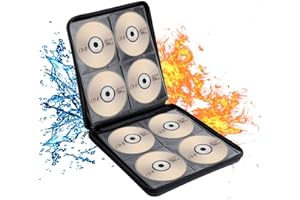 128 Capacity DVD Case CD Storage Case, Tamfile Fireproof DVD/CD Case Holder Organizer with Hard EVA Protection, Portable CD DVD Storage Book Wallet for Car, Home, Office, and Travel (Black)