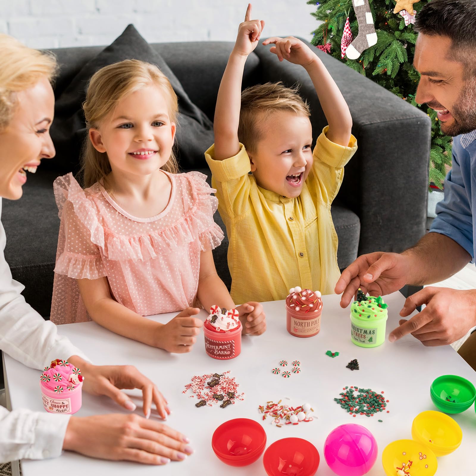 Christmas Stocking Stuffers for Kids - 4 Pack Slime Balls - Toys Kit Xmas Gifts for Classroom Rewards Teens Girls Boys 4 5 6 7 8 9 10 11 12 Year Old and Adults