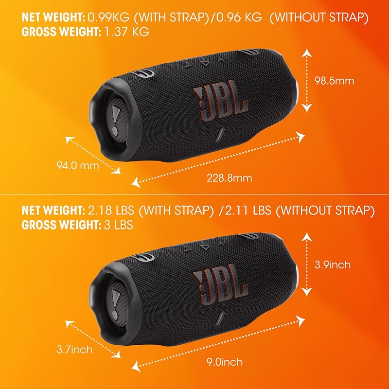 Charge 6, Enceinte Bluetooth Portable sans Fil, Noir