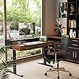 ModernMate Standing Desk with 3 Drawers, 48 x 26 Inches Height Adjustable Desk with Monitor Shelf, Electric Stand Up Desk with Storage for Home and Office, Black Walnut