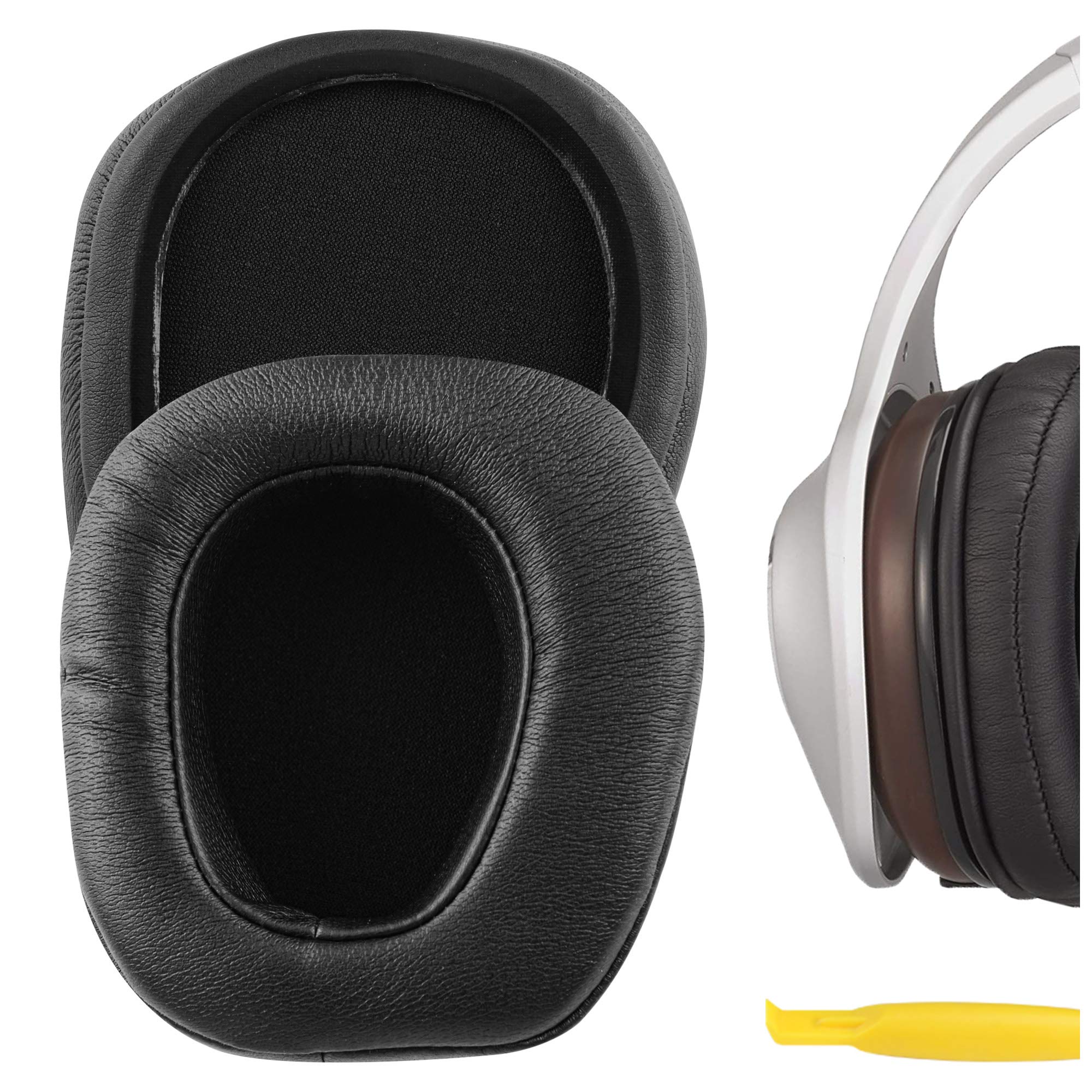 Geekria Replacement Ear Pads for Headphones DENON AH-D600, AH-D7100 Headphones Ear Cushions, Repair Parts (Black)