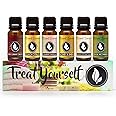 Eternal Essence Oils Treat Yourself Set of 6 Premium Fragrance Oils - Includes Peach Citrus, Strawberry Champange, Spiced Coconut Milk, Basil Nectarine, Red Currant Cream, & Honey & Shea - 10ML